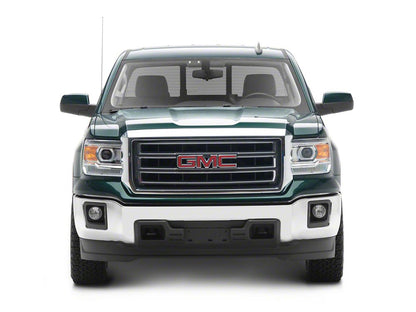 Raxiom LED DRL Bar Factory Style Headlights; Chrome Housing; Clear Lens (14-18 Sierra 1500 w/ Factory Halogen Headlights)