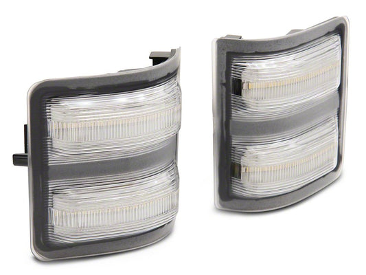 Raxiom Axial Series LED Switchback Side Mirror Marker Lamps; Clear (11-16 F-250 Super Duty)