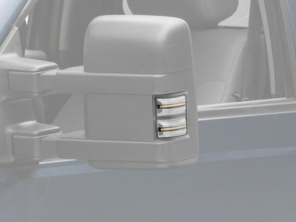 Raxiom Axial Series LED Sequential Switchback Side Mirror Marker Lamps; Clear (11-16 F-250 Super Duty)