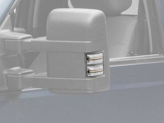 Raxiom Axial Series LED Sequential Switchback Side Mirror Marker Lamps; Clear (11-16 F-250 Super Duty)