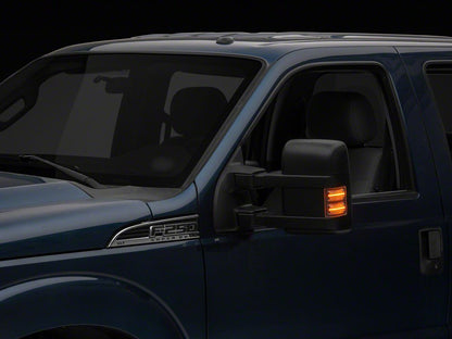 Raxiom Axial Series LED Sequential Switchback Side Mirror Marker Lamps; Clear (11-16 F-250 Super Duty)