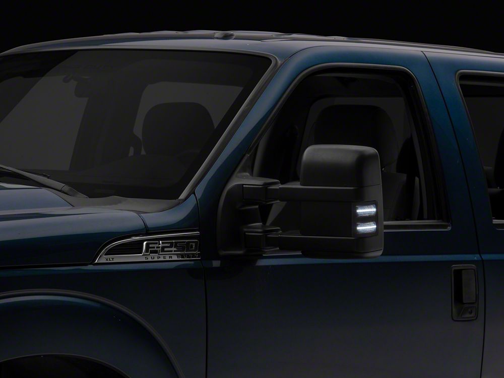 Raxiom Axial Series LED Sequential Switchback Side Mirror Marker Lamps; Smoked (11-16 F-250 Super Duty)