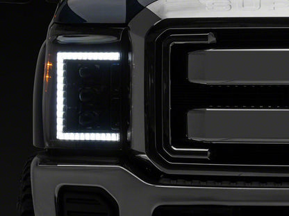 Raxiom CXR Series LED Headlights; Black Housing; Clear Lens (11-16 F-250 Super Duty)