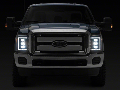 Raxiom CXR Series LED Headlights; Black Housing; Clear Lens (11-16 F-250 Super Duty)