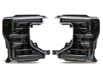 Raxiom CXR Series LED Headlights with Amber DRL; Black Housing; Clear Lens (20-22 F-250 Super Duty w/ Factory Halogen Headlights)