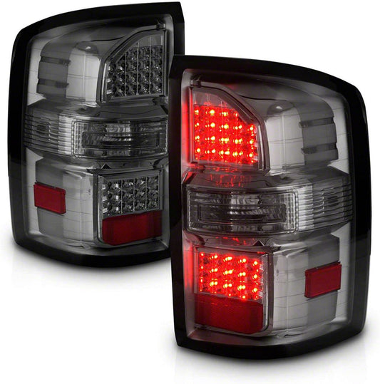 Raxiom Axial Series LED Tail Lights; Black Housing; Smoked Lens (15-19 Sierra 3500 HD SRW w/ Factory Halogen Tail Lights)