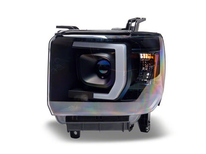 Raxiom Axial Series Projector Headlights; Black Housing; Clear Lens (15-16 Sierra 3500 HD w/ Factory Halogen Headlights)