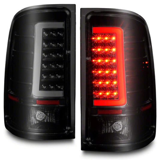 Raxiom Axial Series C-Tube LED Tail Lights; Black Housing; Smoked Lens (07-14 Sierra 3500 HD SRW)