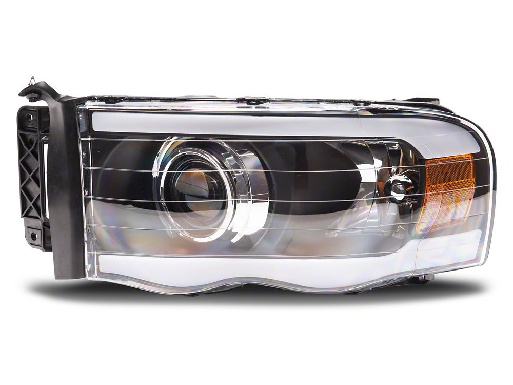 Raxiom Axial Series Proejctor Headlights with Sequential LED Bar; Black Housing; Clear Lens (03-05 RAM 3500)