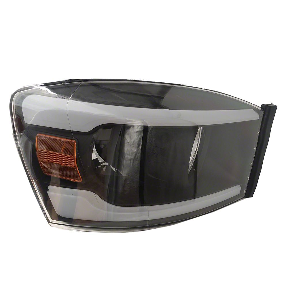 Raxiom Axial Series Headlights with LED Bar; Black Housing; Clear Lens (06-09 RAM 3500)