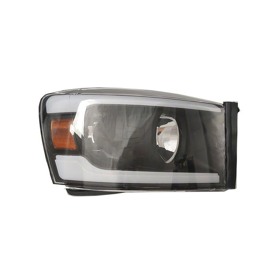 Raxiom Axial Series Headlights with LED Bar; Black Housing; Clear Lens (06-09 RAM 3500)