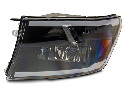 Raxiom Axial Series Headlights with LED Bar; Black Housing; Clear Lens (10-18 RAM 3500 w/ Factory Halogen Non-Projector Headlights)
