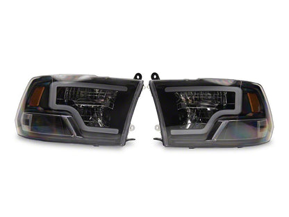 Raxiom Axial Series LED Headlights; Black Housing; Clear Lens (10-18 RAM 3500 w/ Factory Halogen Non-Projector Headlights)
