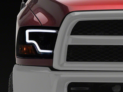 Raxiom LED Bar Headlights; Black Housing; Clear Lens (10-18 RAM 3500 w/ Factory Halogen Non-Projector Headlights)