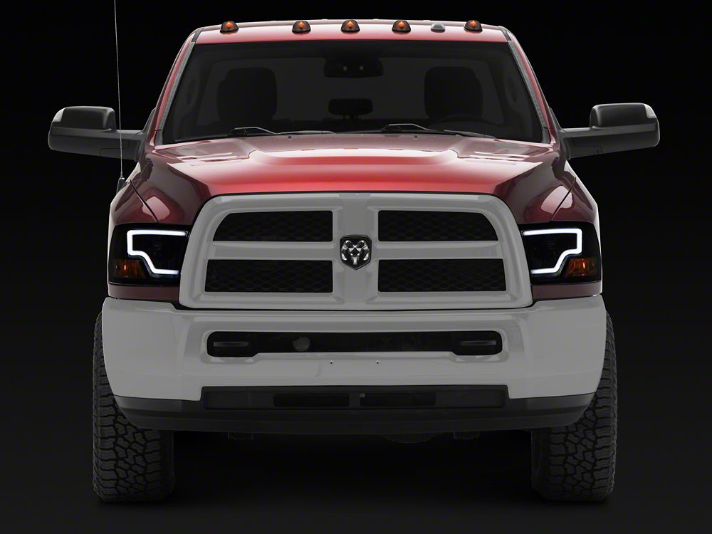 Raxiom LED Bar Headlights; Black Housing; Clear Lens (10-18 RAM 3500 w/ Factory Halogen Non-Projector Headlights)