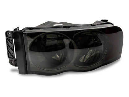 Raxiom Axial Series OEM Style Replacement Headlights; Chrome Housing; Smoked Lens (03-05 RAM 3500)