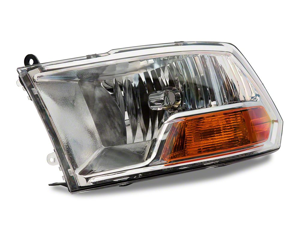 Raxiom Axial Series OEM Style Replacement Headlights with Single Bulb; Chrome Housing; Clear Lens (10-18 RAM 3500 w/ Factory Halogen Non-Projector Headlights)