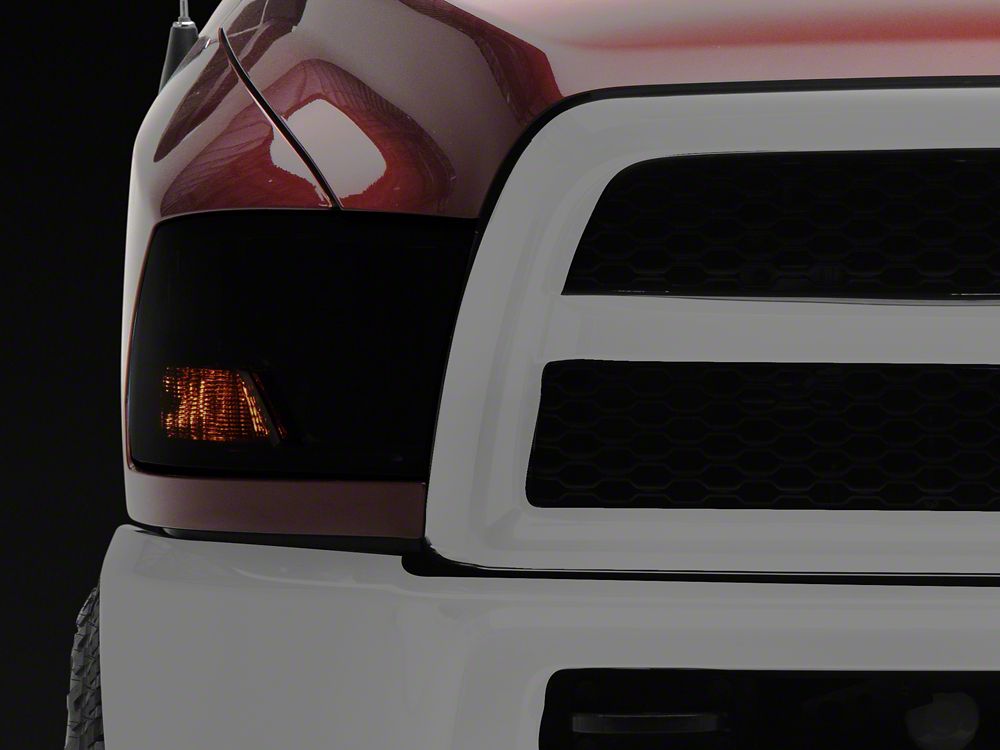Raxiom Axial Series OEM Style Replacement Headlights with Single Bulb; Chrome Housing; Smoked Lens (10-18 RAM 3500 w/ Factory Halogen Non-Projector Headlights)