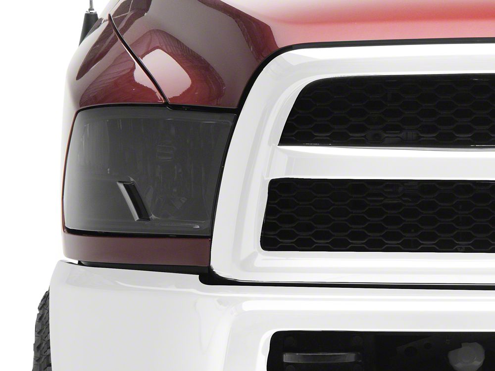 Raxiom Axial Series OEM Style Replacement Headlights with Single Bulb; Chrome Housing; Smoked Lens (10-18 RAM 3500 w/ Factory Halogen Non-Projector Headlights)