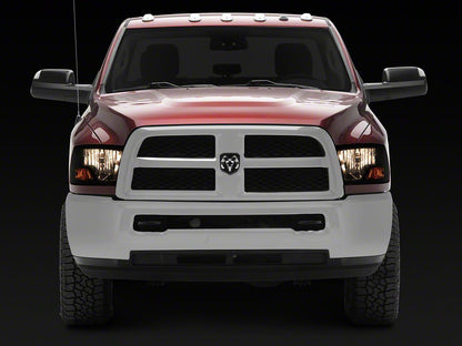 Raxiom Axial Series OEM Style Replacement Headlights with Single Bulb; Chrome Housing; Smoked Lens (10-18 RAM 3500 w/ Factory Halogen Non-Projector Headlights)