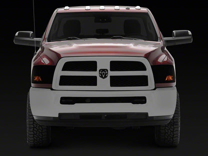 Raxiom Axial Series OEM Style Replacement Headlights with Single Bulb; Chrome Housing; Smoked Lens (10-18 RAM 3500 w/ Factory Halogen Non-Projector Headlights)
