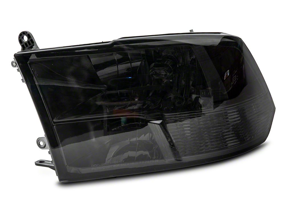Raxiom Axial Series OEM Style Replacement Headlights with Dual Bulb; Chrome Housing; Smoked Lens (10-18 RAM 3500 w/ Factory Halogen Non-Projector Headlights)
