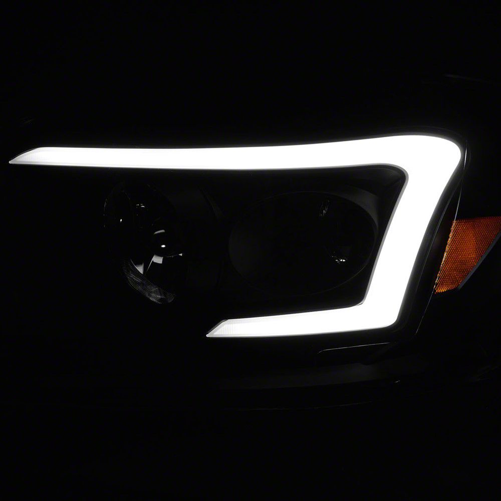 Raxiom Axial Series LED DRL Projector Headlights; Black Housing; Clear Lens (06-09 RAM 3500)