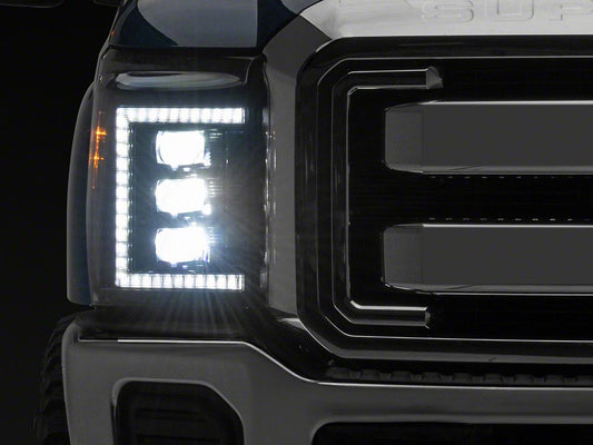 Raxiom CXR Series LED Headlights; Black Housing; Clear Lens (11-16 F-350 Super Duty)