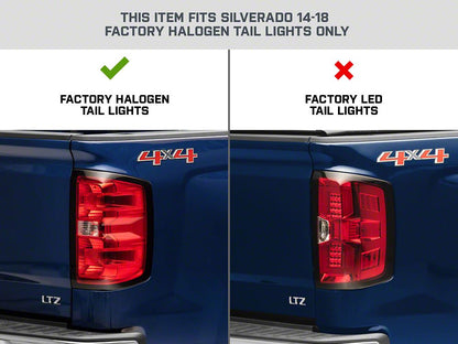 Raxiom LED Tail Lights with Sequential Turn Signals; Chrome Housing; Clear Lens (14-18 Silverado 1500 w/ Factory Halogen Tail Lights)