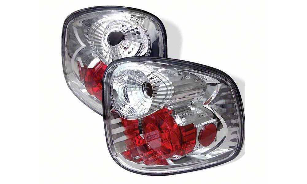Raxiom Axial Series Euro Tail Lights; Chrome Housing; Clear Lens (97-00 F-150 Flareside)