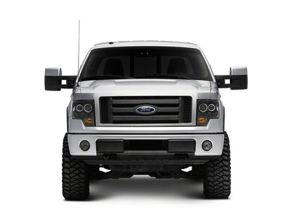 Raxiom Super White LED Halo Projector Headlights; Black Housing; Clear Lens (09-14 F-150 w/ Factory Halogen Headlights)