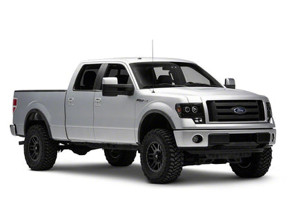 Raxiom Super White LED Halo Projector Headlights; Black Housing; Clear Lens (09-14 F-150 w/ Factory Halogen Headlights)