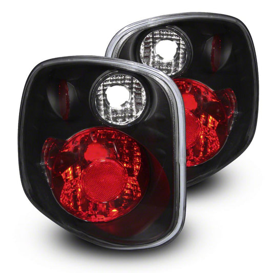 Raxiom Axial Series Version 2 Tail Lights; Black Housing; Red/Clear Lens (97-00 F-150 Flareside)