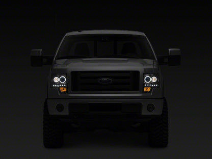 Raxiom G2 Super White LED Halo Projector Headlights; Black Housing; Clear Lens (09-14 F-150 w/ Factory Halogen Headlights)