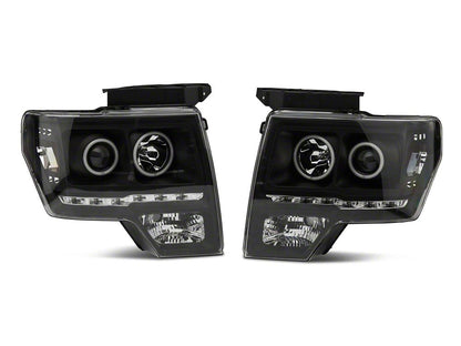 Raxiom G2 Super White LED Halo Projector Headlights; Black Housing; Clear Lens (09-14 F-150 w/ Factory Halogen Headlights)