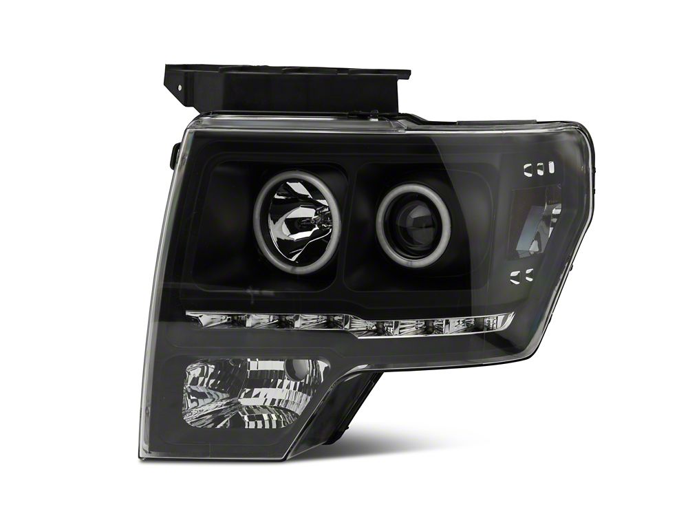 Raxiom G2 Super White LED Halo Projector Headlights; Black Housing; Clear Lens (09-14 F-150 w/ Factory Halogen Headlights)