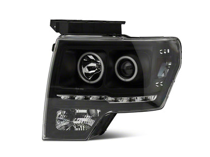Raxiom G2 Super White LED Halo Projector Headlights; Black Housing; Clear Lens (09-14 F-150 w/ Factory Halogen Headlights)