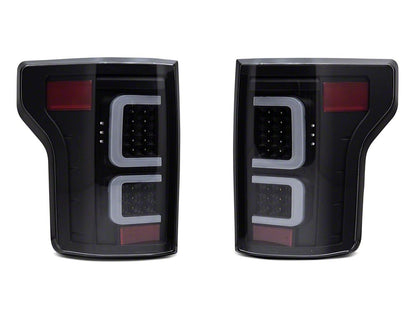 Raxiom G3 LED Tail Lights; Black Housing; Clear Lens (15-17 F-150 w/ Factory Halogen Non-BLIS Tail Lights)