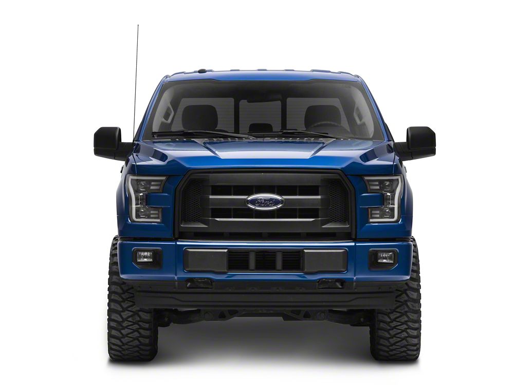 Raxiom G3 Projector Headlights with LED Accent; Black Housing; Clear Lens (15-17 F-150 w/ Factory Halogen Headlights)