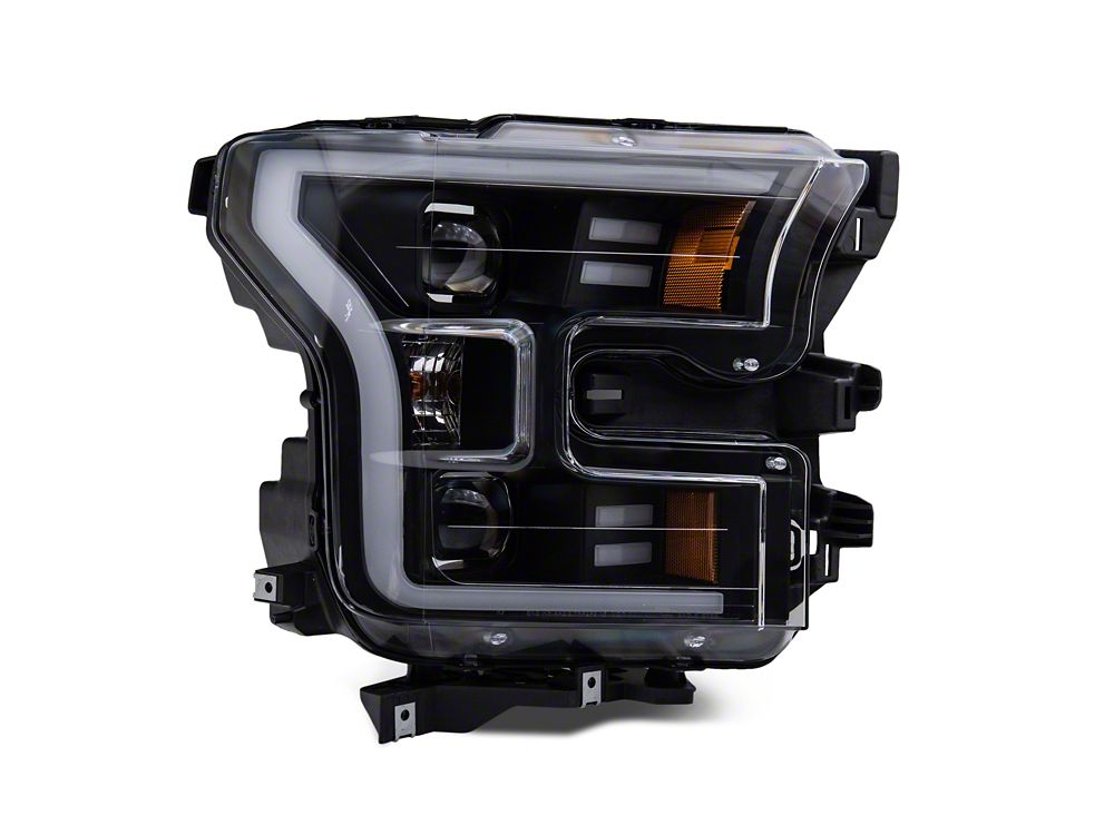 Raxiom G3 Projector Headlights with LED Accent; Black Housing; Clear Lens (15-17 F-150 w/ Factory Halogen Headlights)