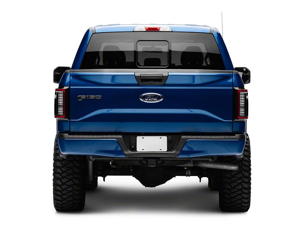Raxiom LED Tail Lights; Black Housing; Clear Lens (15-17 F-150 w/ Factory Halogen Non-BLIS Tail Lights)