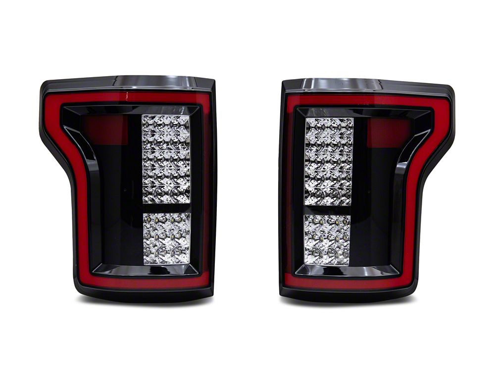 Raxiom LED Tail Lights; Black Housing; Clear Lens (15-17 F-150 w/ Factory Halogen Non-BLIS Tail Lights)