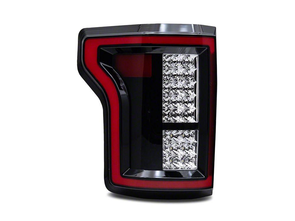 Raxiom LED Tail Lights; Black Housing; Clear Lens (15-17 F-150 w/ Factory Halogen Non-BLIS Tail Lights)