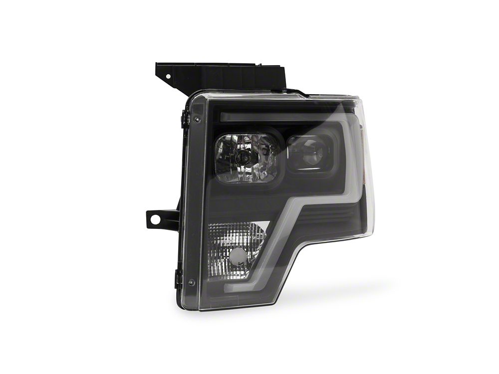 Raxiom Projector Headlights with LED Accent; Black Housing; Clear Lens (09-14 F-150 w/ Factory Halogen Headlights)