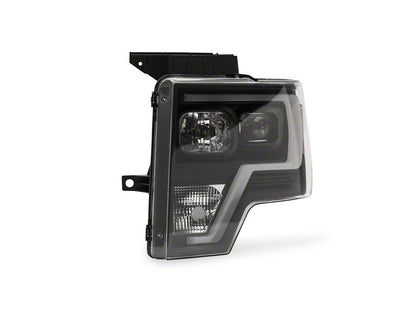 Raxiom Projector Headlights with LED Accent; Black Housing; Clear Lens (09-14 F-150 w/ Factory Halogen Headlights)