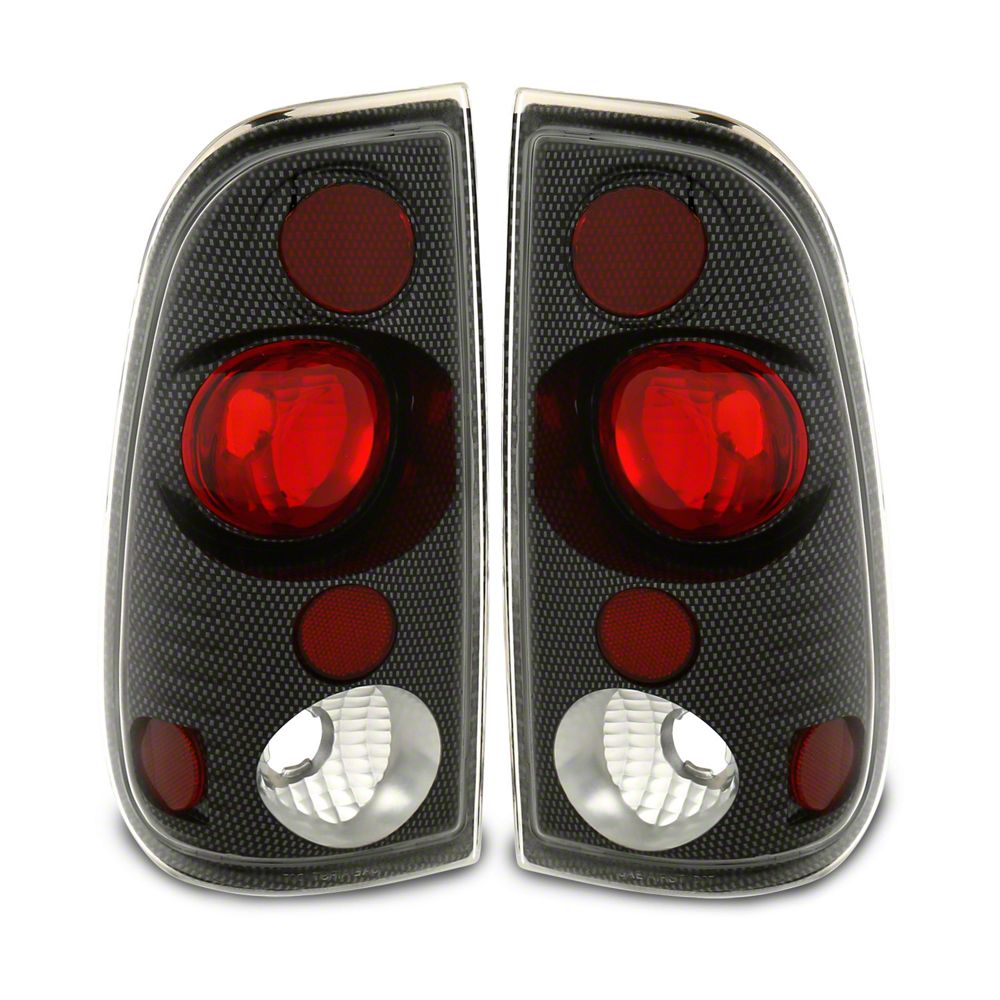 Raxiom Axial Series Version 2 Tail Lights; Carbon Fiber Housing; Red/Clear Lens (97-03 F-150 Styleside)