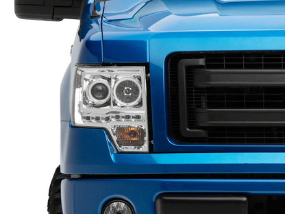 Raxiom G2 CCFL Halo Projector Headlights; Chrome Housing; Clear Lens (09-14 F-150 w/ Factory Halogen Headlights)