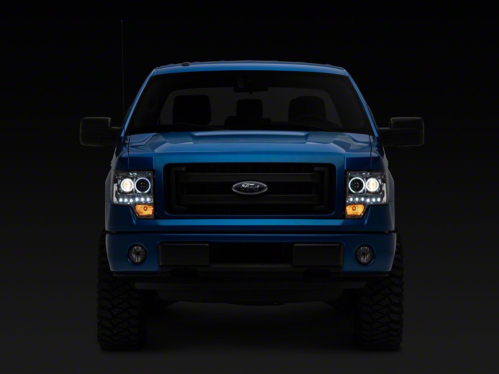 Raxiom G2 CCFL Halo Projector Headlights; Chrome Housing; Clear Lens (09-14 F-150 w/ Factory Halogen Headlights)