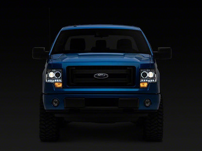 Raxiom G2 CCFL Halo Projector Headlights; Chrome Housing; Clear Lens (09-14 F-150 w/ Factory Halogen Headlights)