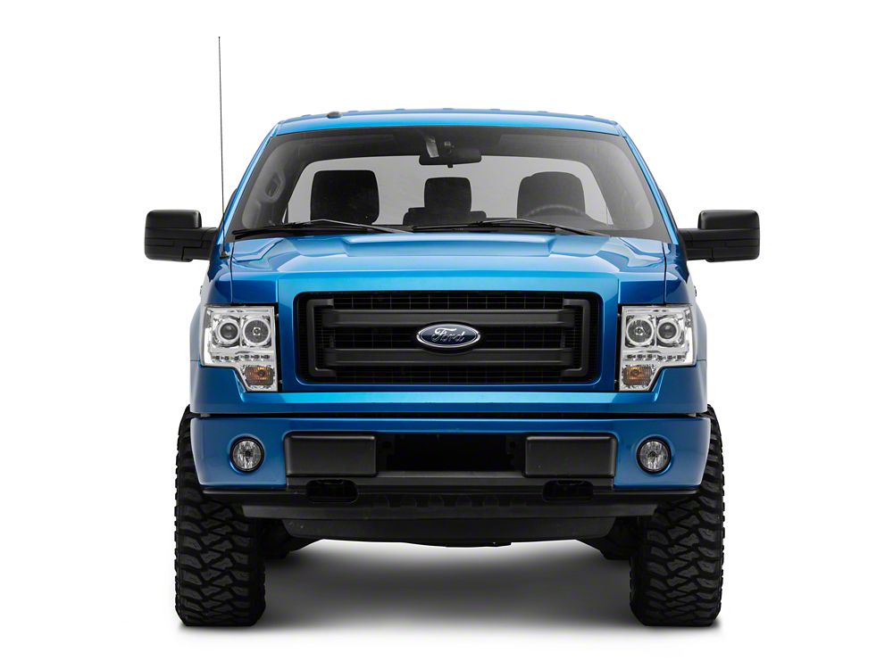 Raxiom G2 CCFL Halo Projector Headlights; Chrome Housing; Clear Lens (09-14 F-150 w/ Factory Halogen Headlights)
